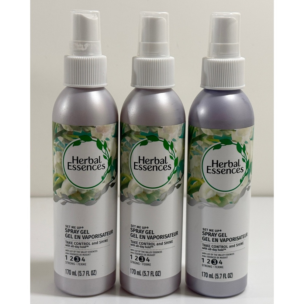 Herbal Essences Spray Gel Women 5.7oz Purple Set Me Up 3 Pack Strong Hold